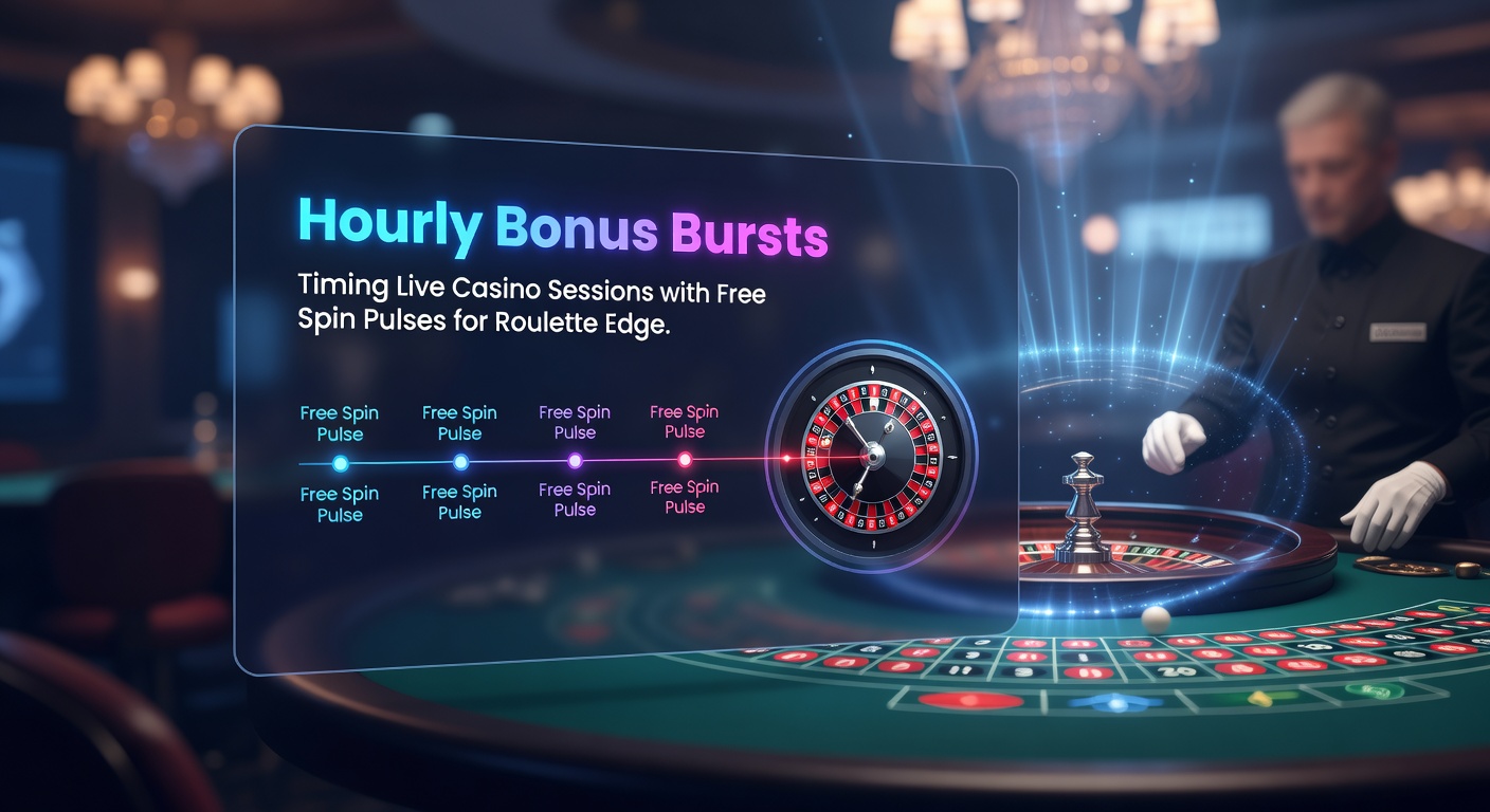 Dynamic live roulette wheel spinning under timed bonus notifications, illustrating hourly surges and free spin integrations