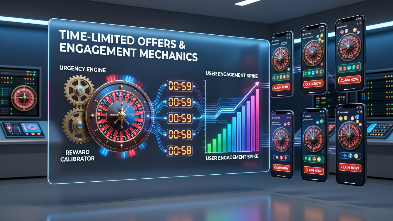 Close-up of mobile roulette interface showing bonus timer and betting options