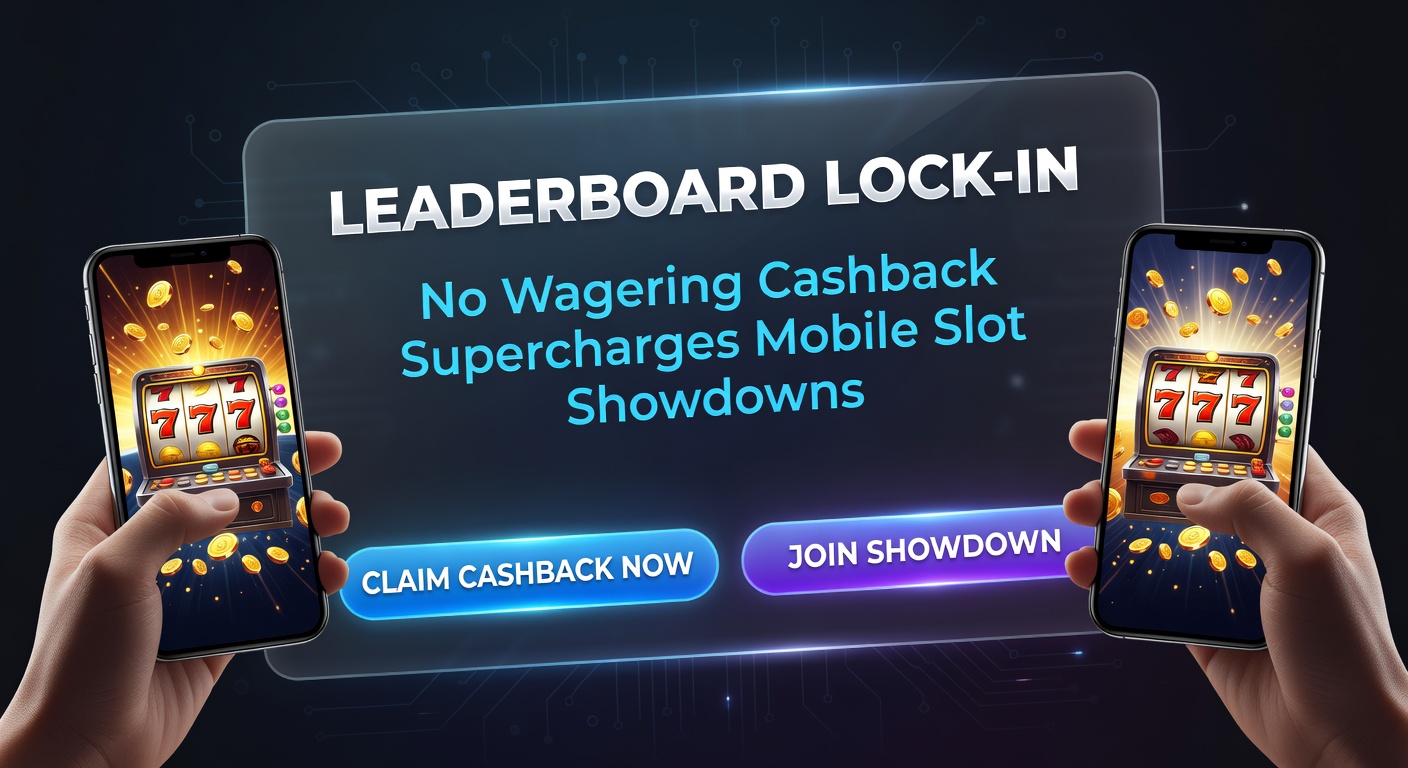 Dynamic screenshot of a mobile app leaderboard with lock-in notifications, cashback credits accumulating, and slot reels in fierce competition mode