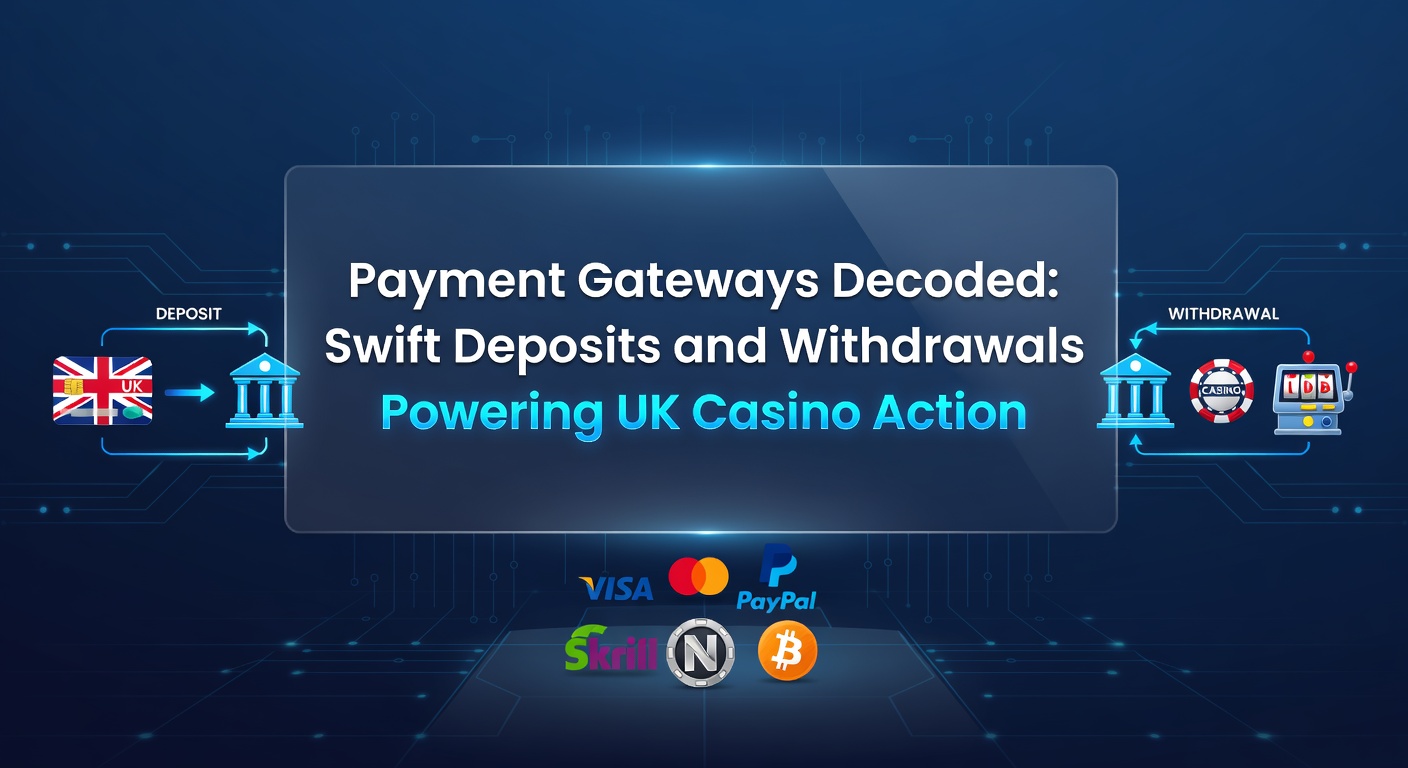 Digital payment gateway interface showing swift deposit options for UK casino players, with icons for cards, e-wallets, and instant transfers
