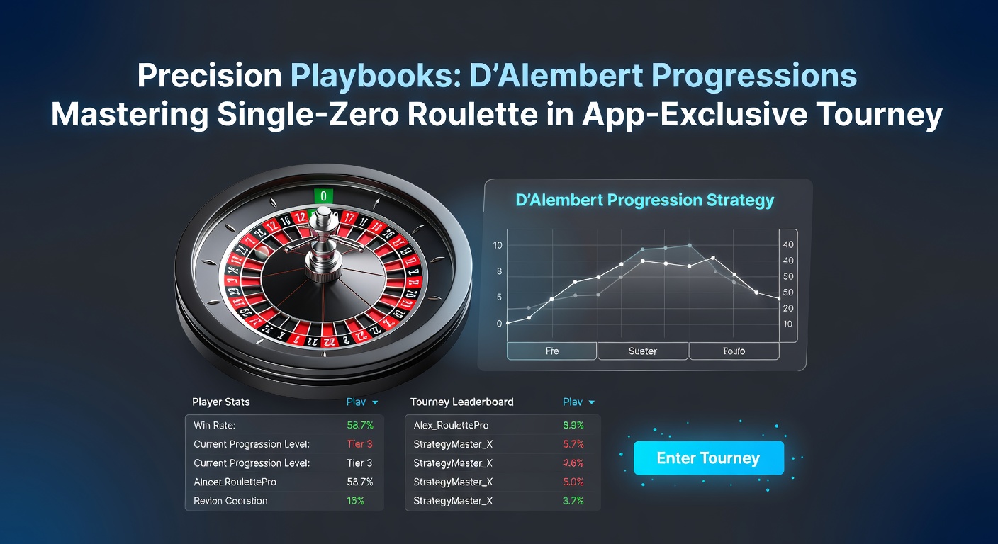 Smartphone screen displaying app-exclusive roulette tournament leaderboard with D'Alembert strategy overlay and chip progression graph