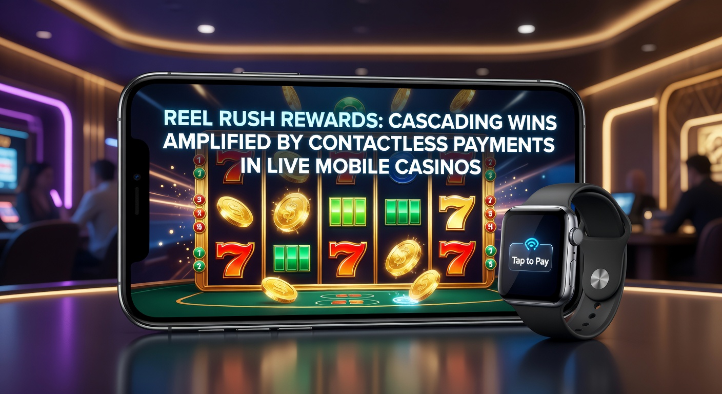Mobile phone displaying a live casino table with cascading slot wins and a contactless payment confirmation popping up