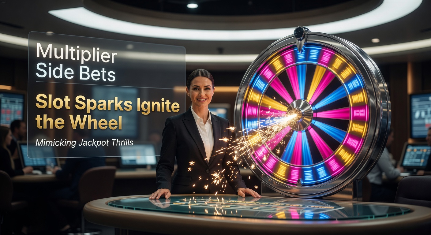 Dynamic live dealer roulette wheel illuminated by glowing multiplier sparks, simulating slot jackpot excitement