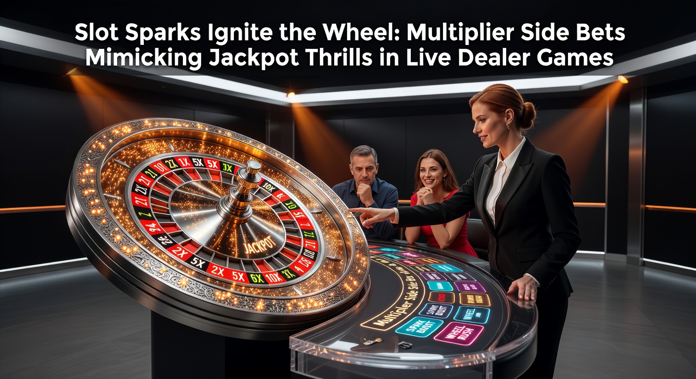 Close-up of live casino interface displaying multiplier side bet activation on a spinning roulette wheel, with jackpot-style payout multipliers glowing brightly
